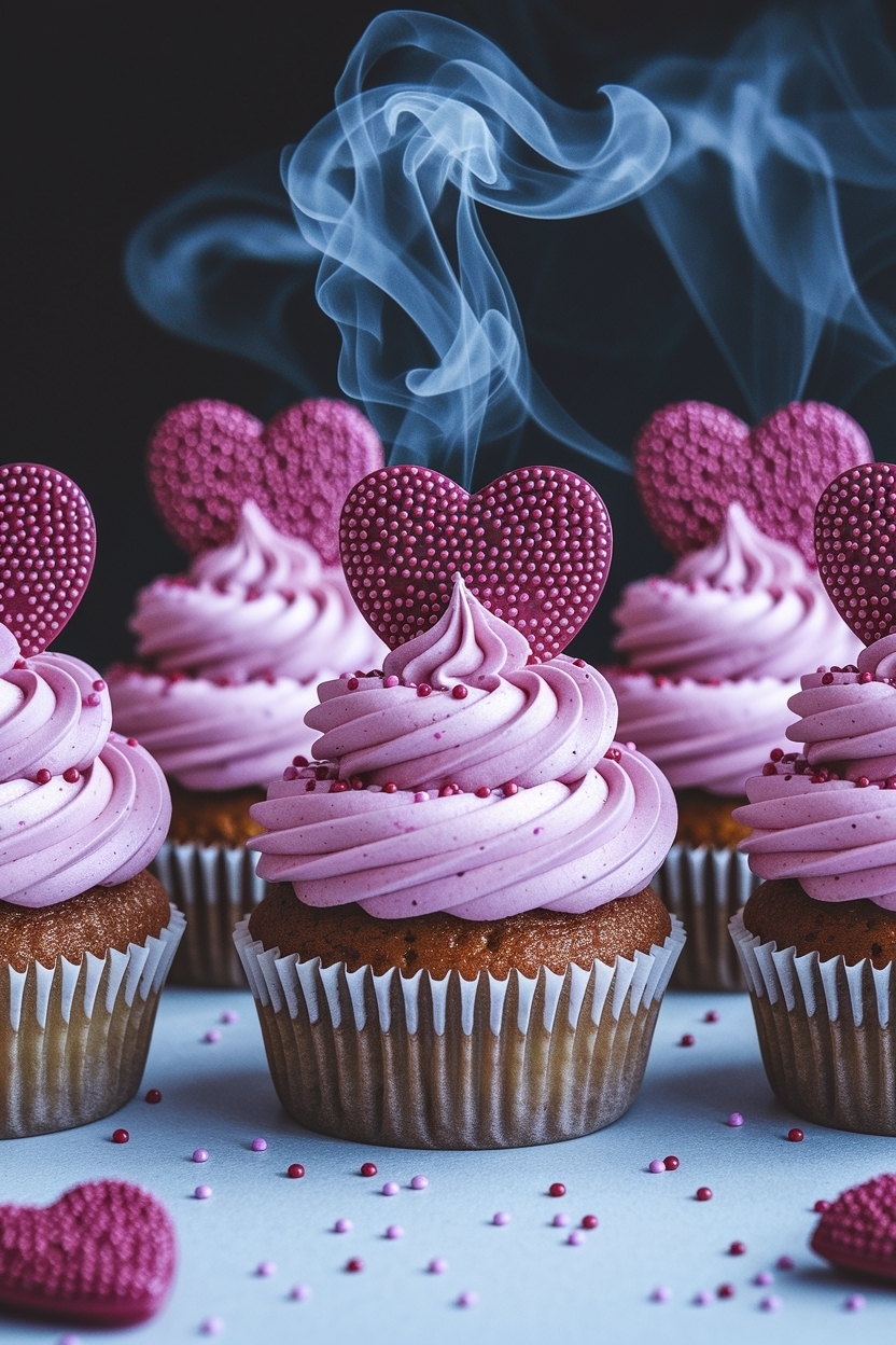 valentine confetti cupcakes heart sprinkles