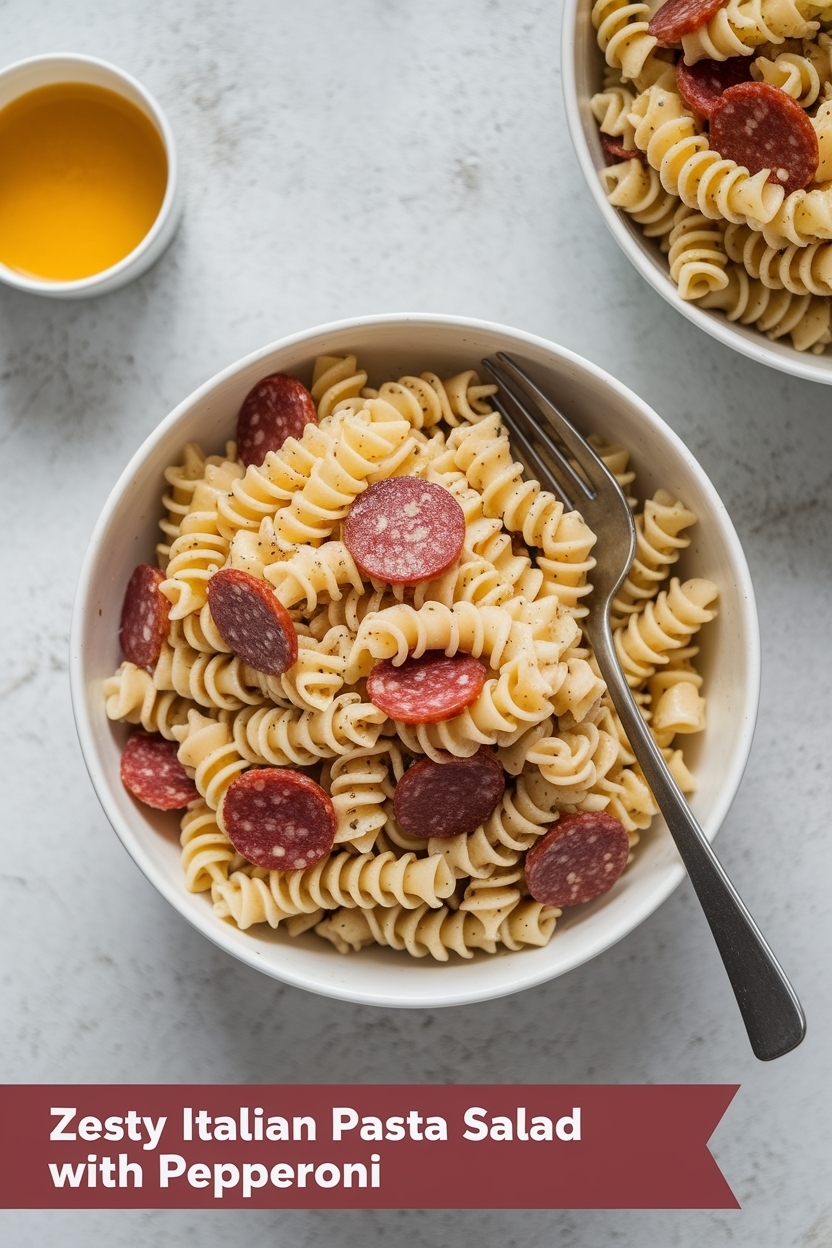italian pasta salad with pepperoni