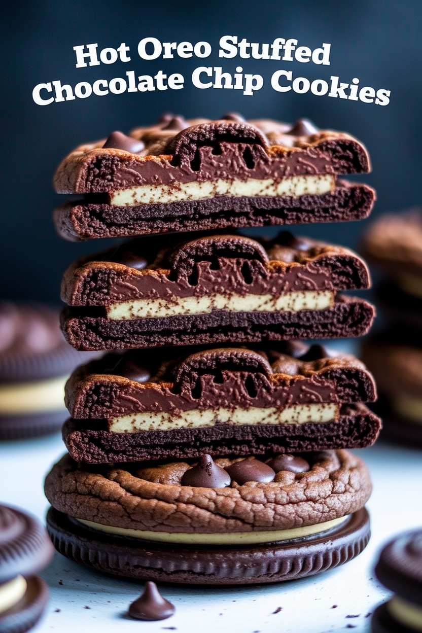 oreo stuffed chocolate chip cookies
