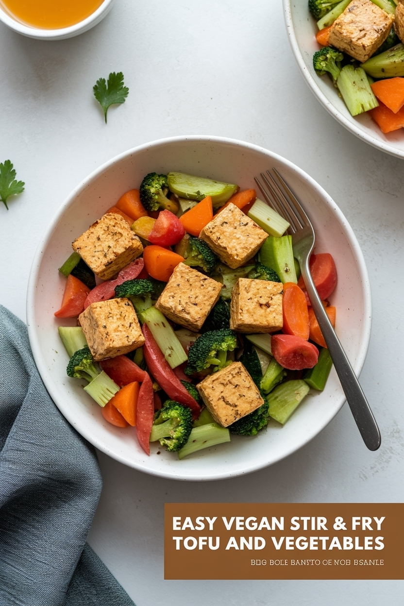 vegan stir fry tofu and vegetables