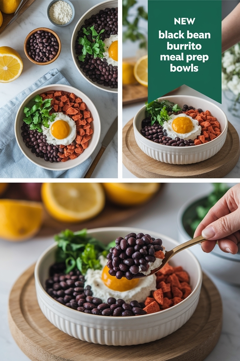 black bean burrito meal prep bowls