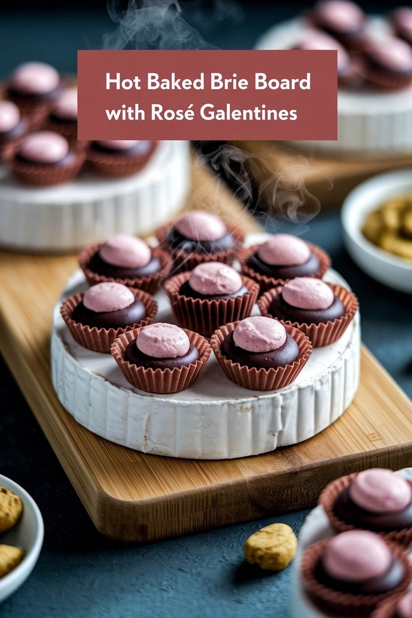 baked brie board with rosé galentines