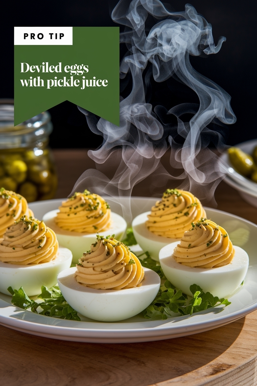 deviled eggs with pickle juice