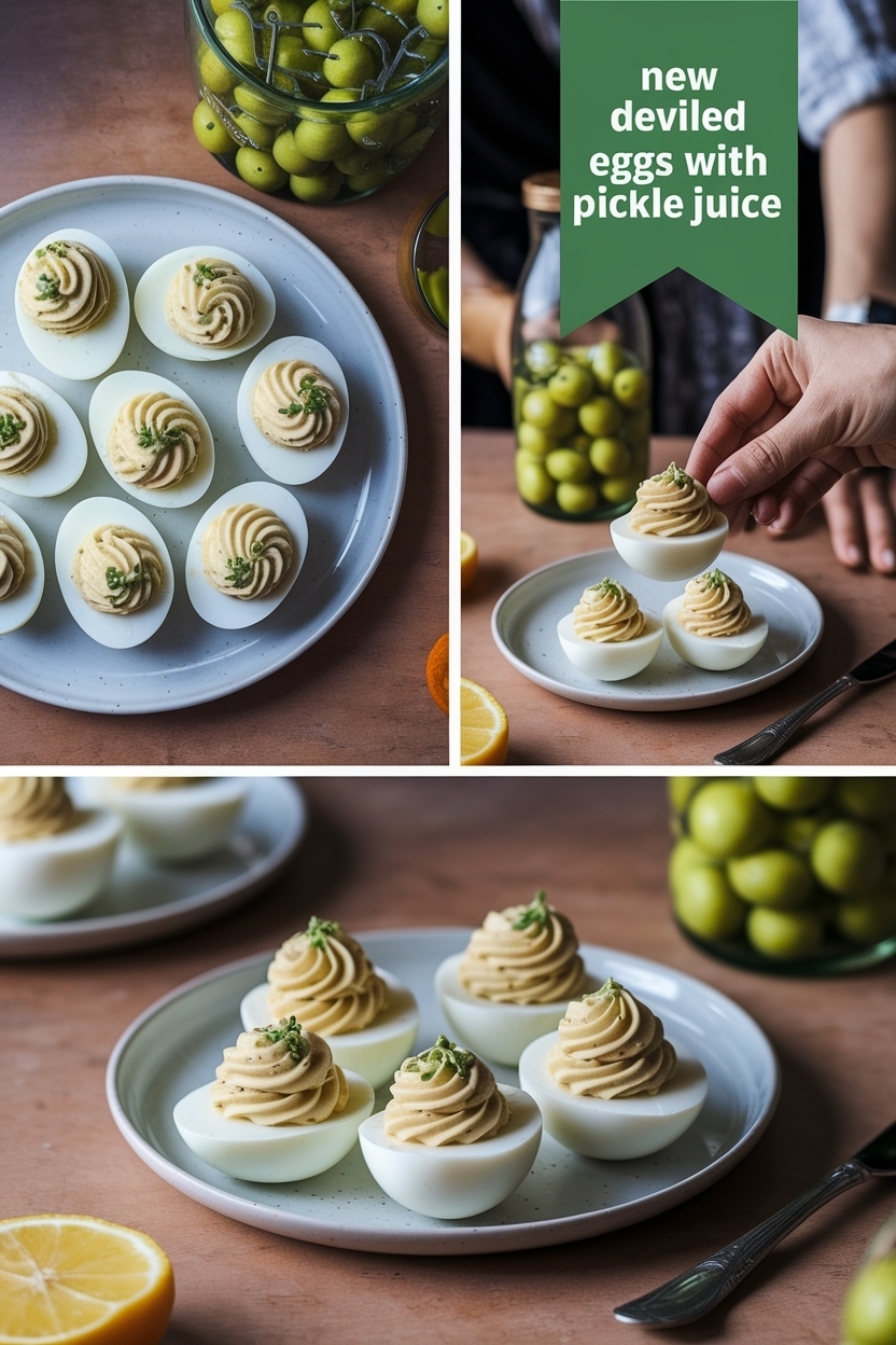 deviled eggs with pickle juice