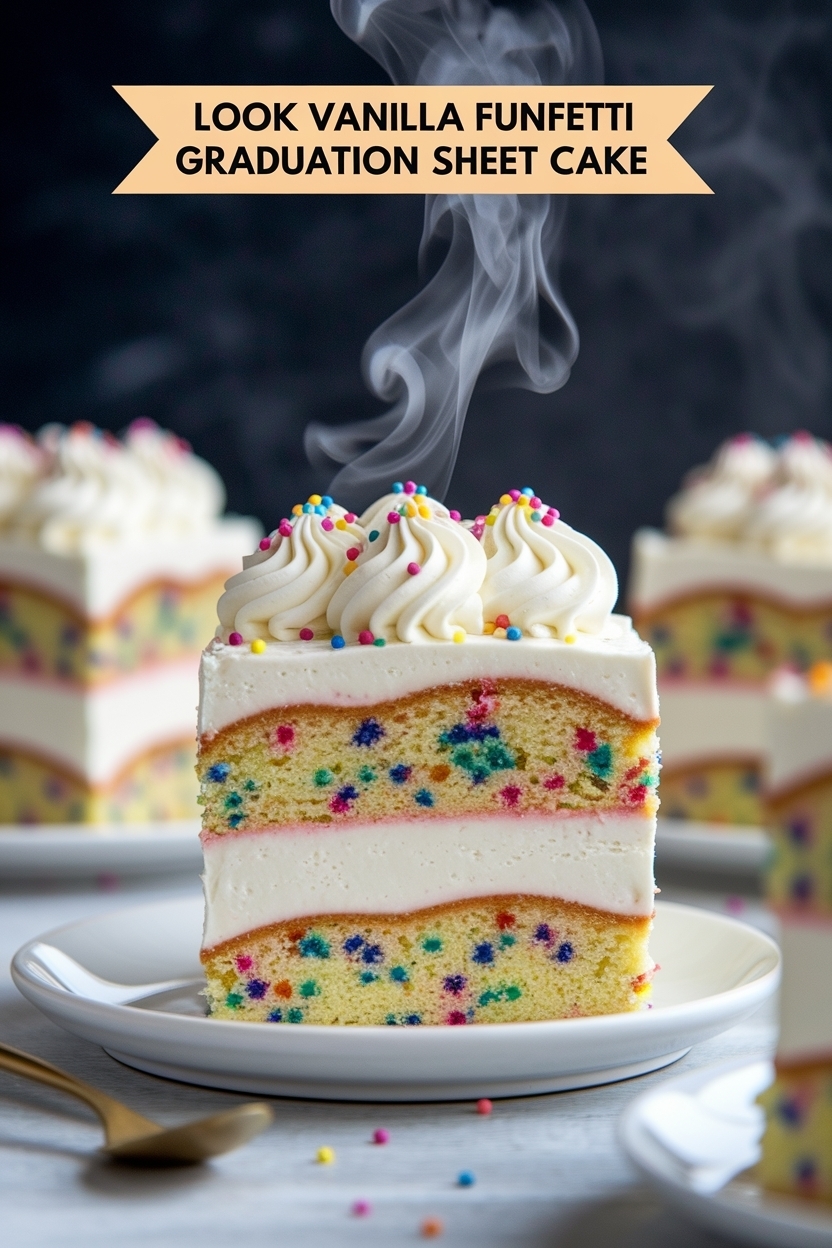 vanilla funfetti graduation sheet cake