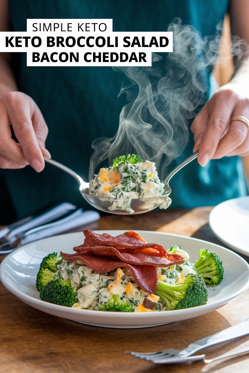 keto broccoli salad bacon cheddar