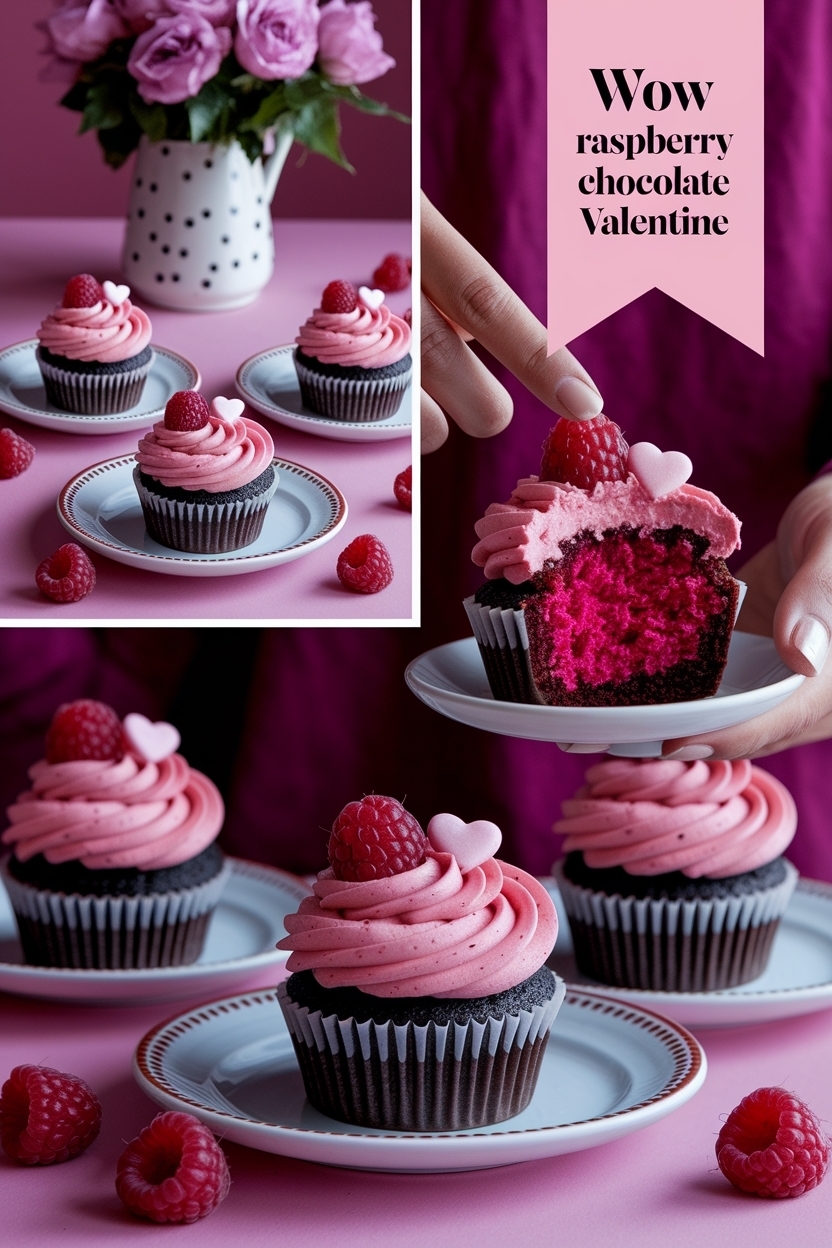 raspberry chocolate cupcakes valentine
