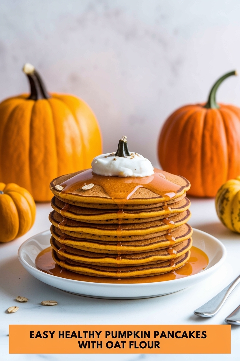 healthy pumpkin pancakes with oat flour