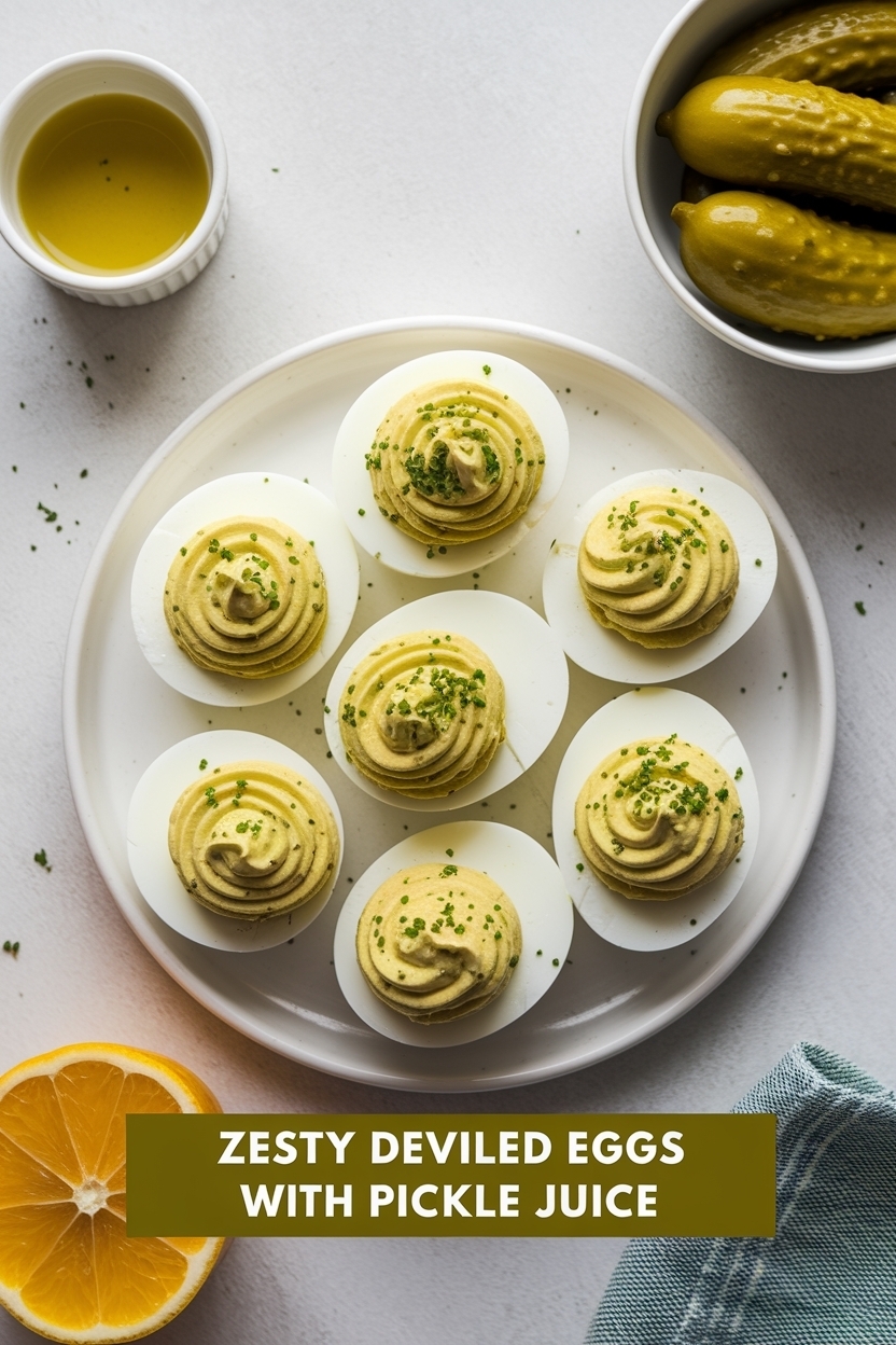 deviled eggs with pickle juice