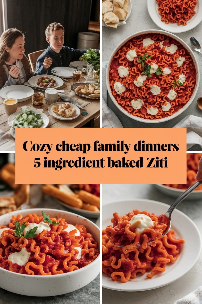 cheap family dinners 5 ingredient baked ziti