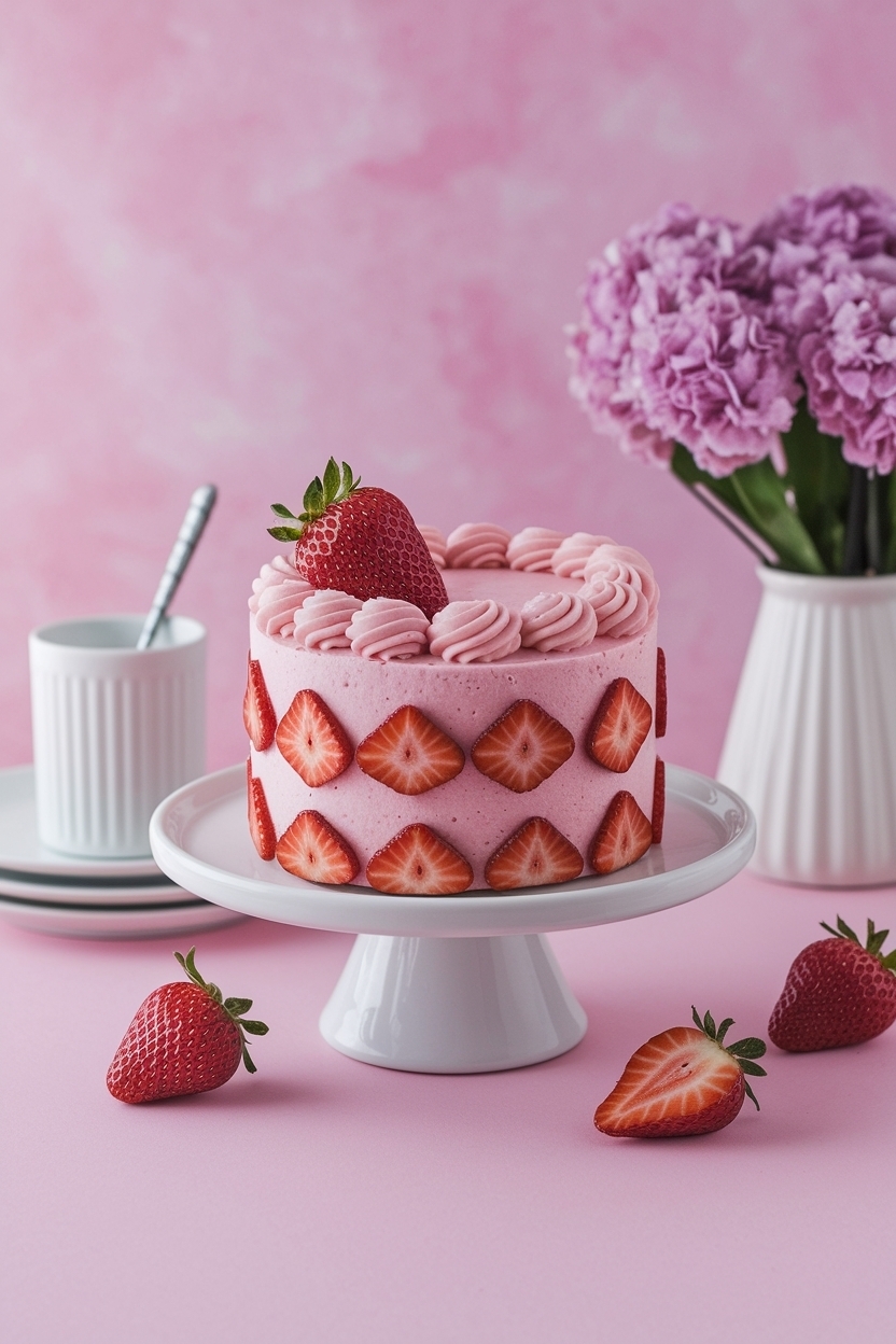 strawberry heart mini cakes 4 inch