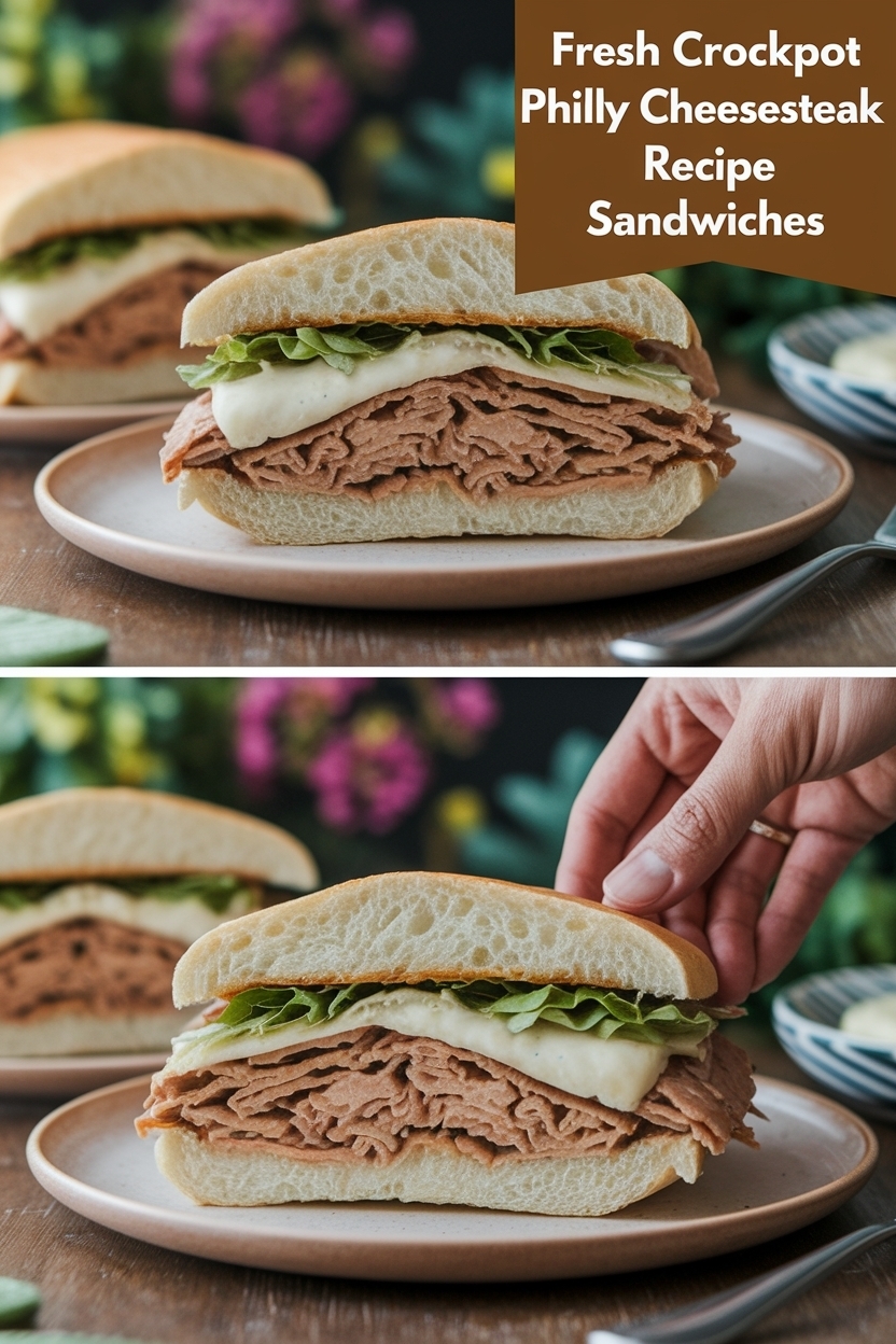 crockpot philly cheesesteak recipe sandwiches