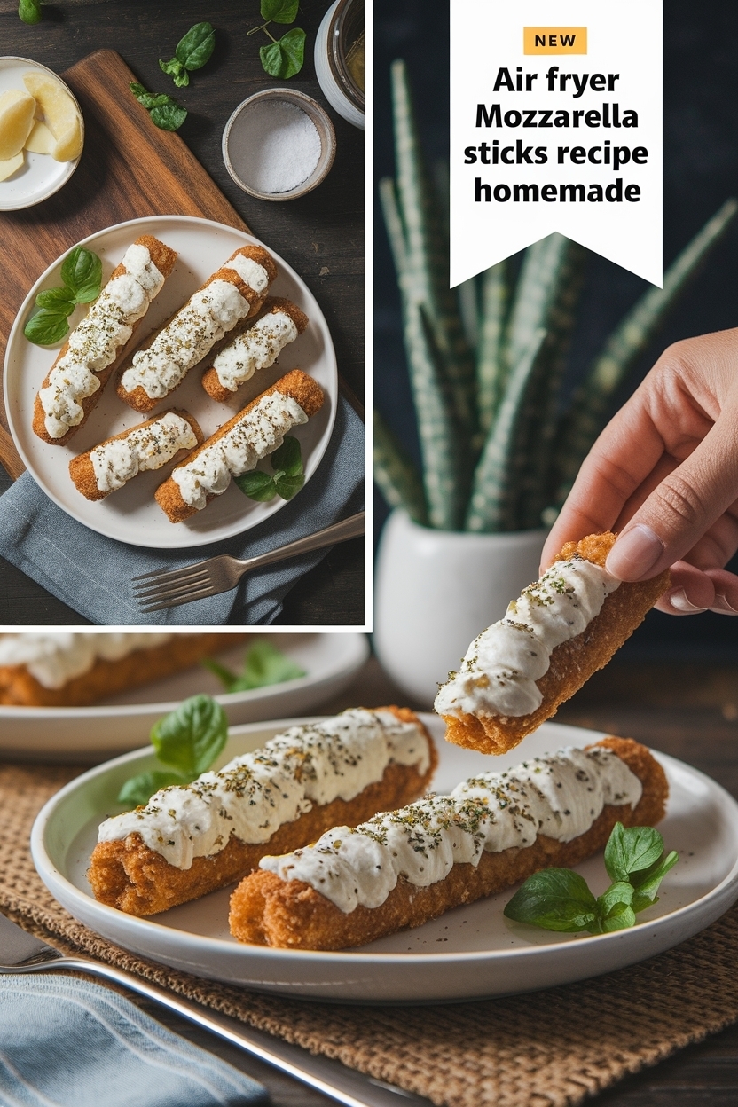 air fryer mozzarella sticks recipe homemade