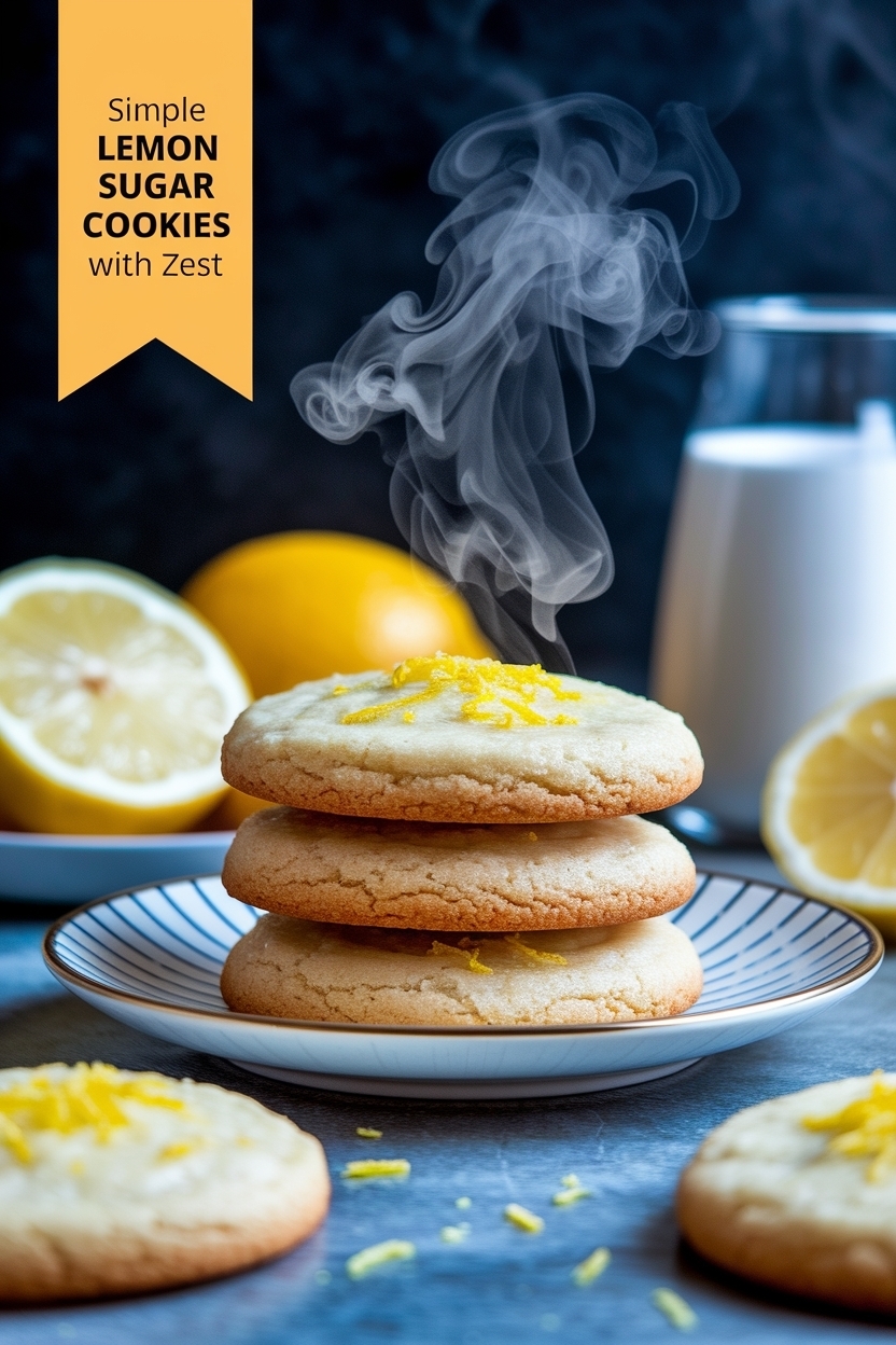 lemon sugar cookies with zest