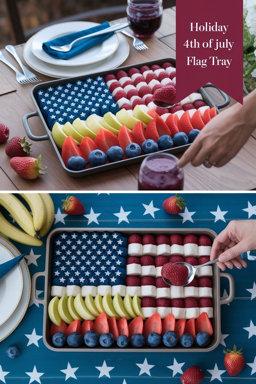 4th of july fruit flag tray