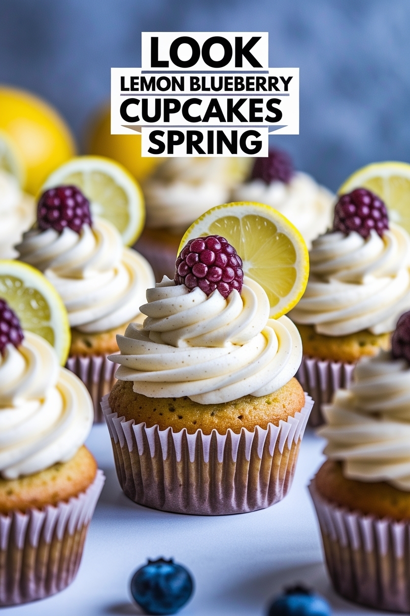 lemon blueberry cupcakes spring