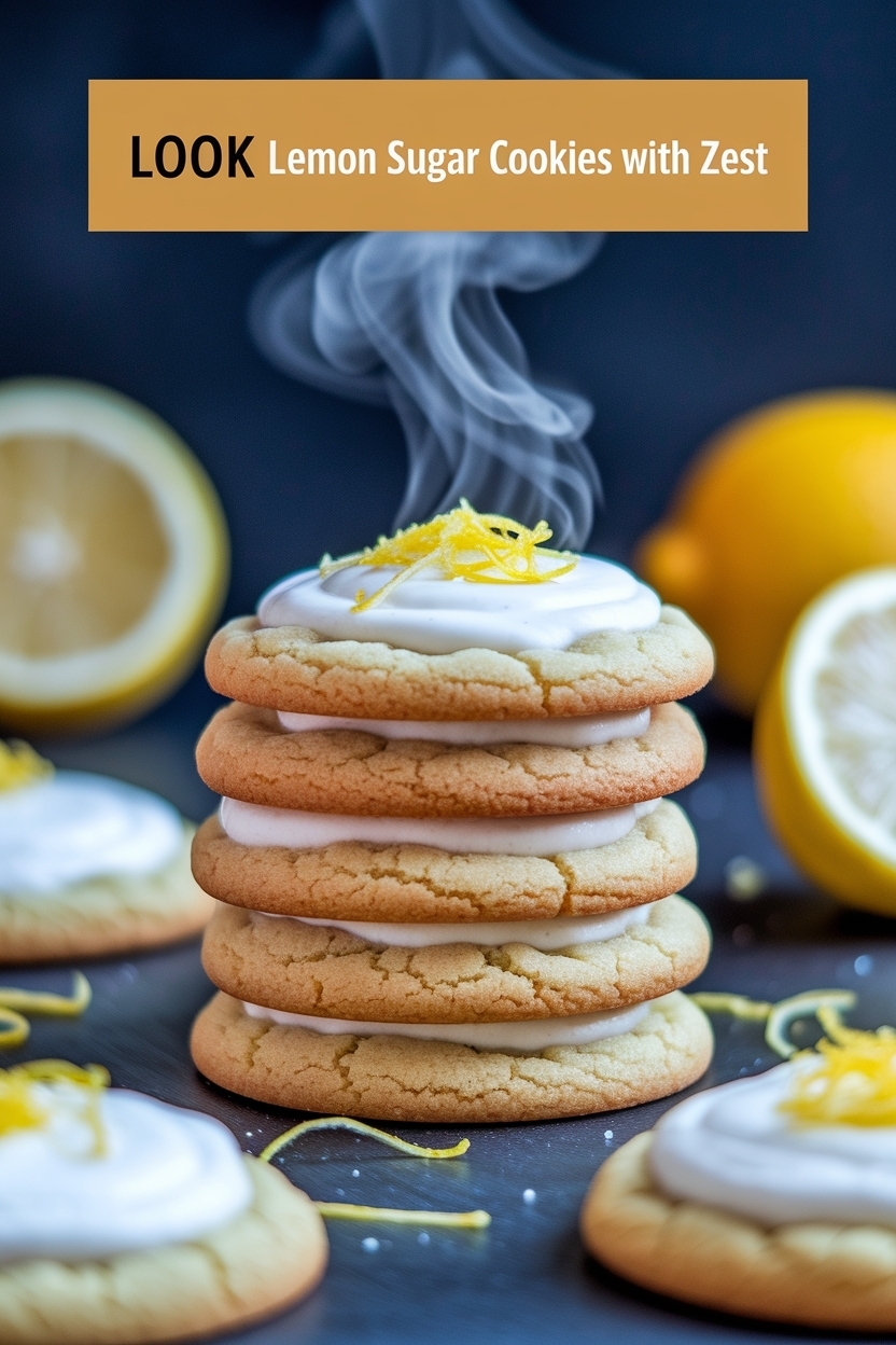 lemon sugar cookies with zest