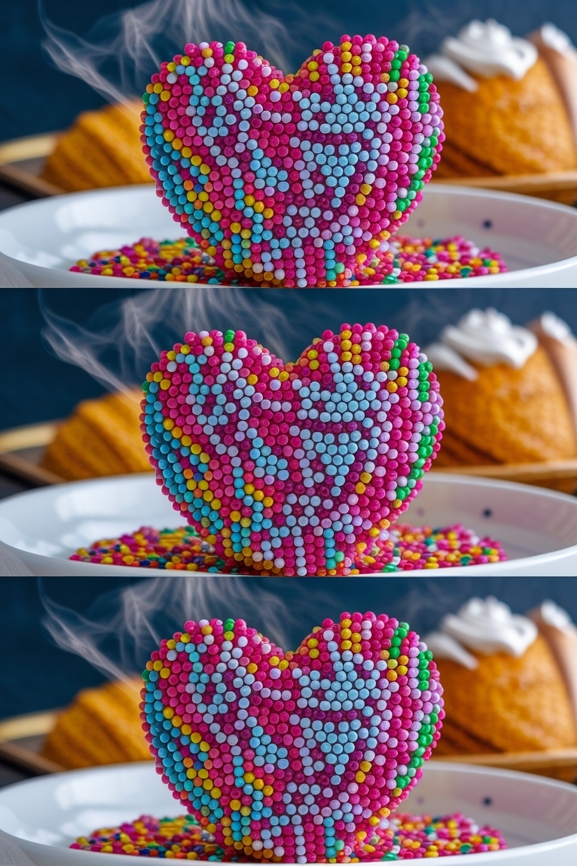 mini heart fault line cake sprinkles