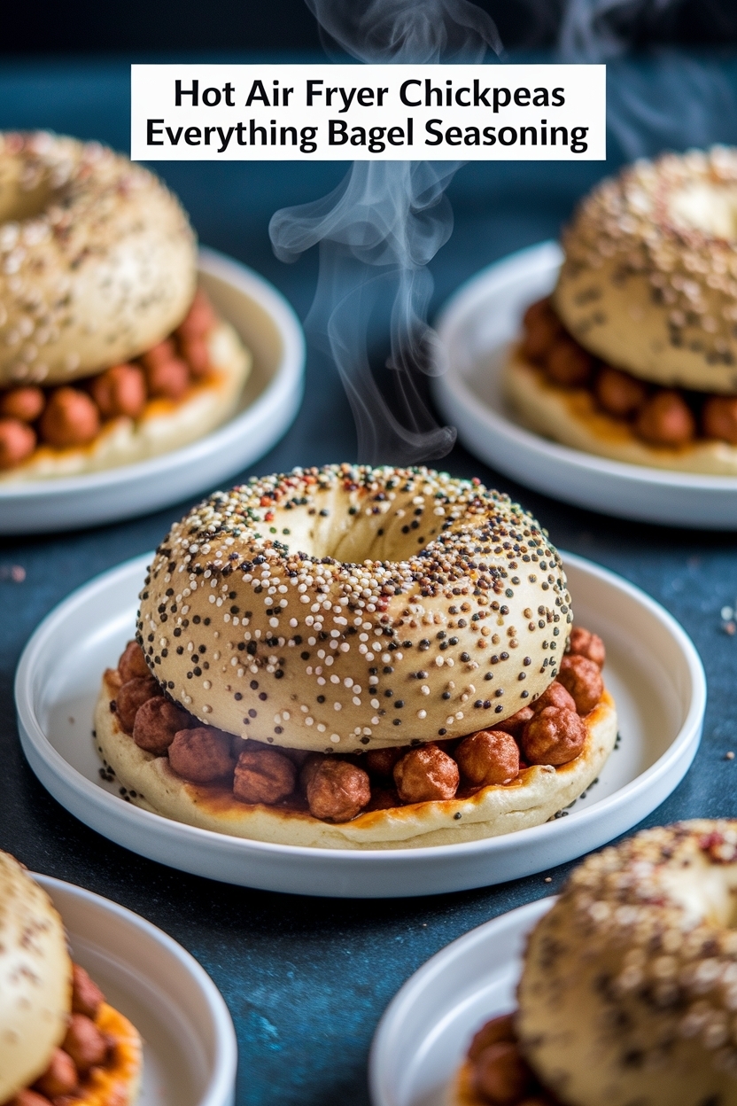 air fryer chickpeas everything bagel seasoning