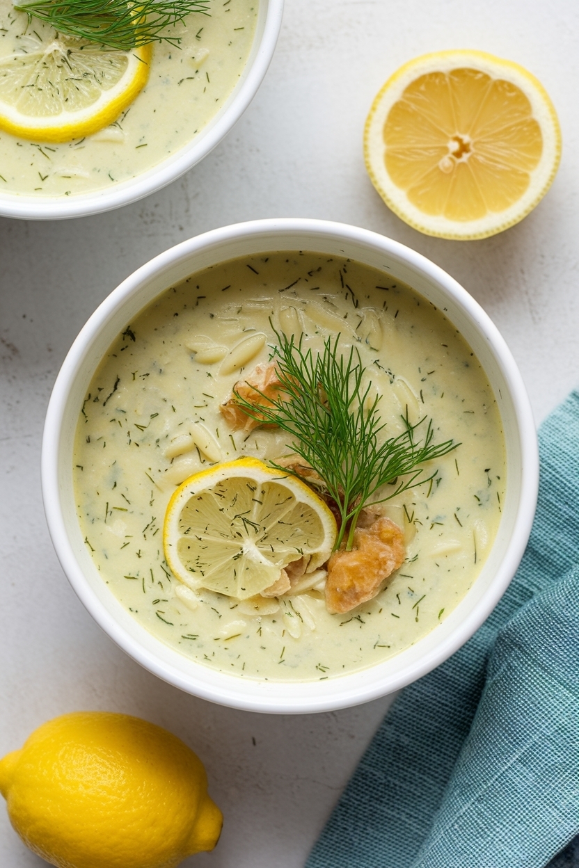 chicken orzo soup lemon dill