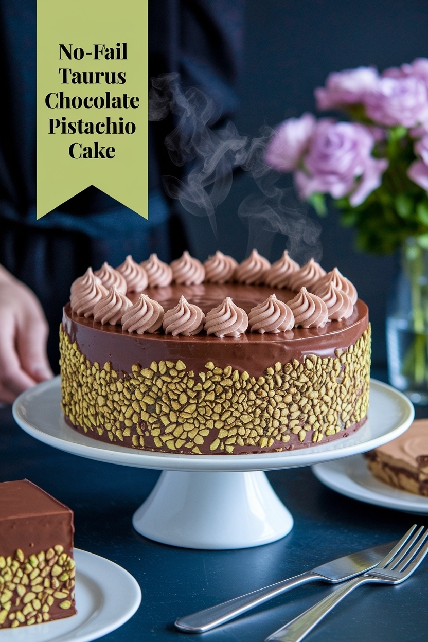 taurus zodiac chocolate pistachio cake