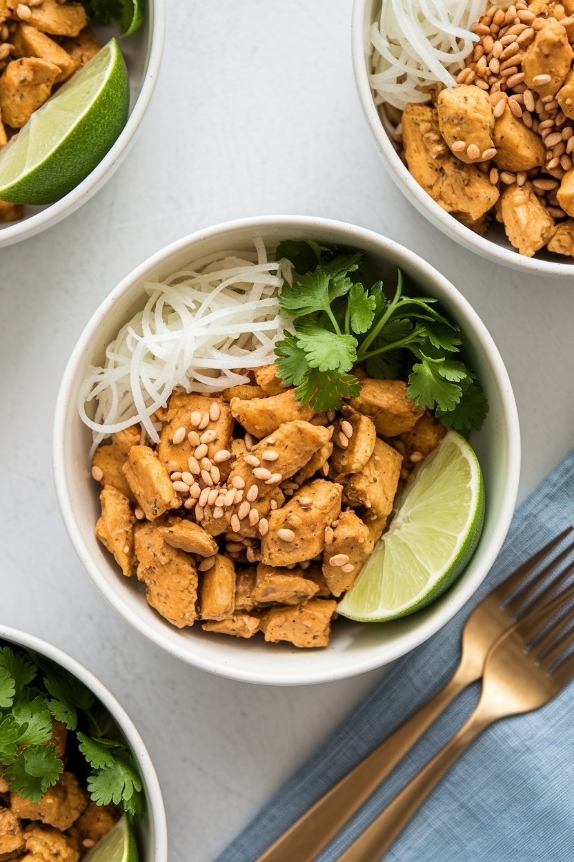 thai peanut chicken meal prep bowls