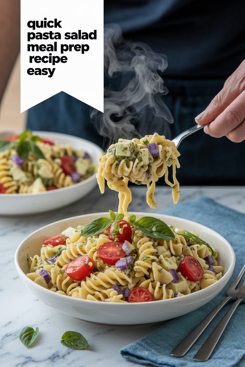 pasta salad meal prep recipe easy