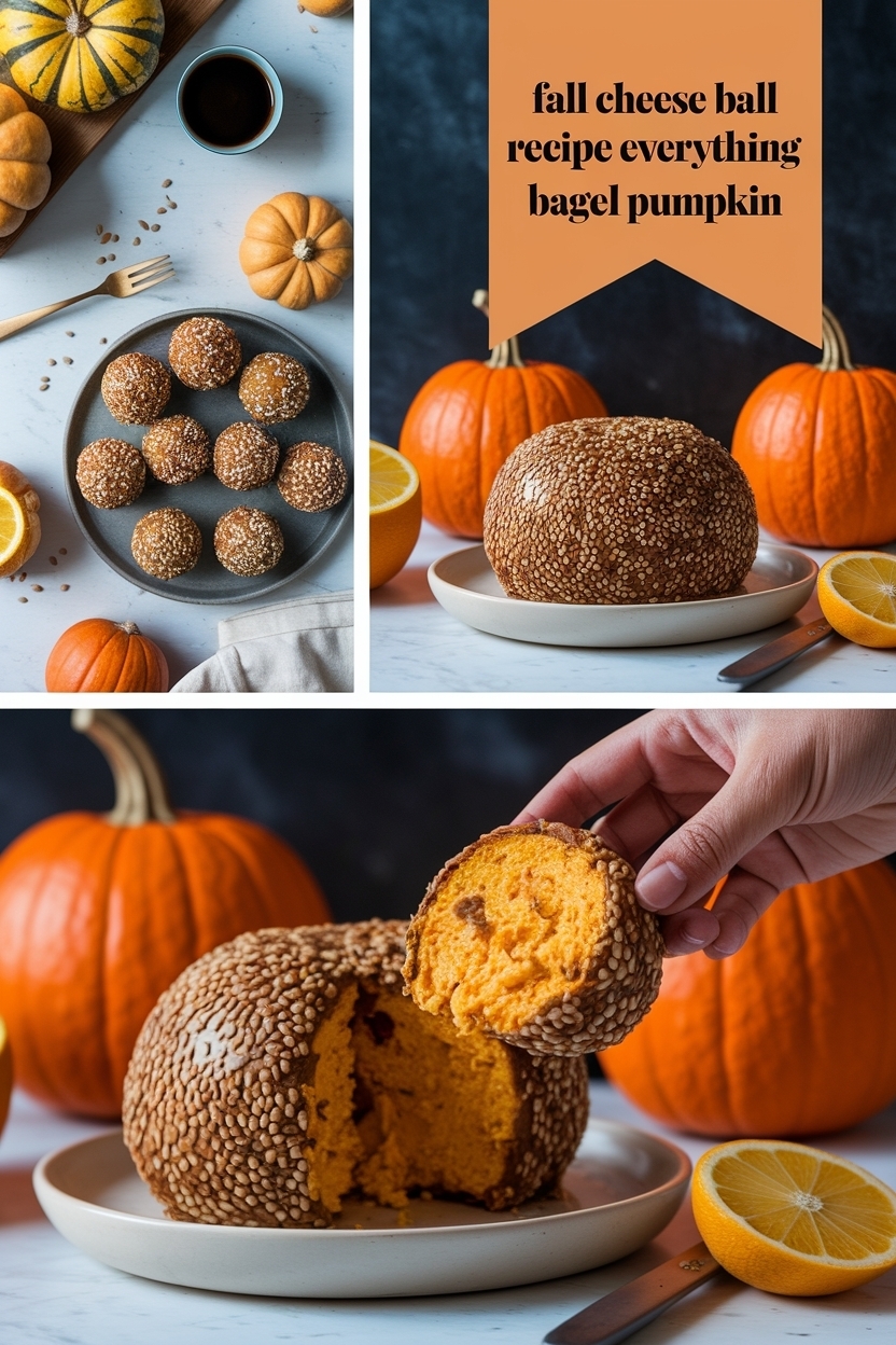 cheese ball recipe everything bagel pumpkin