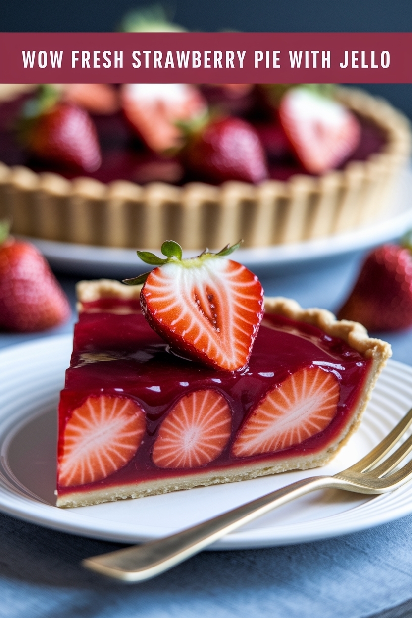 fresh strawberry pie with jello