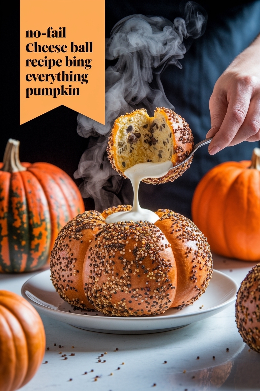 cheese ball recipe everything bagel pumpkin