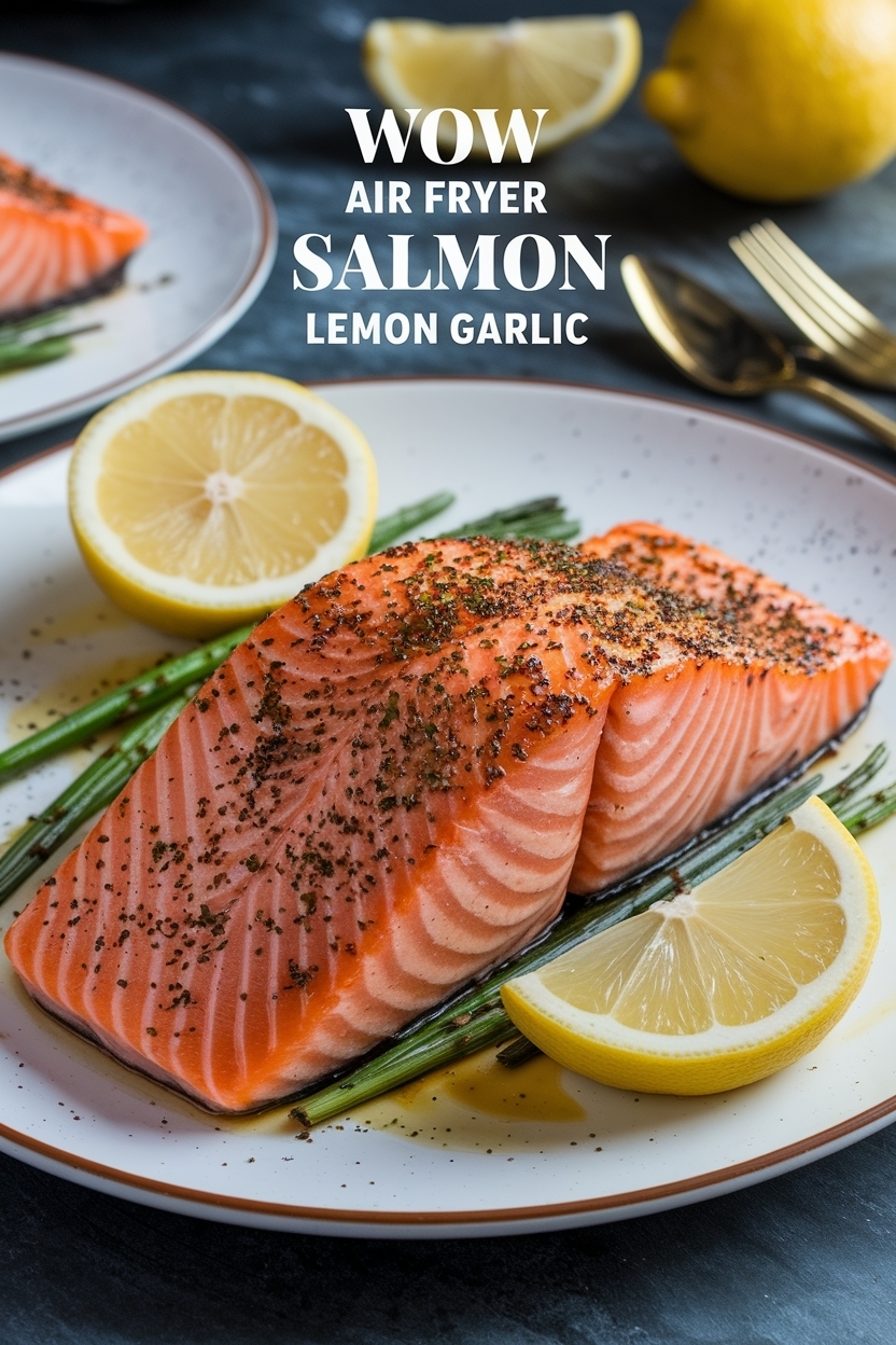air fryer salmon recipe lemon garlic