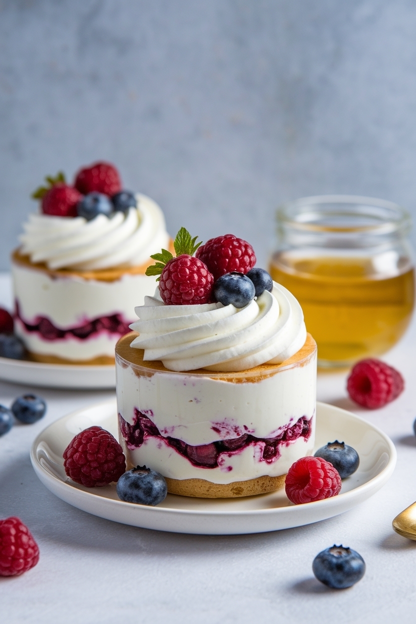 whipped greek yogurt dessert honey berries