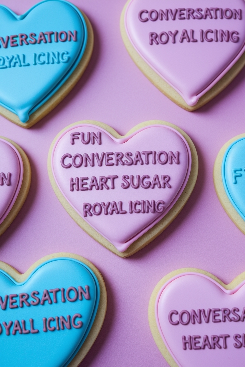 conversation heart sugar cookies royal icing