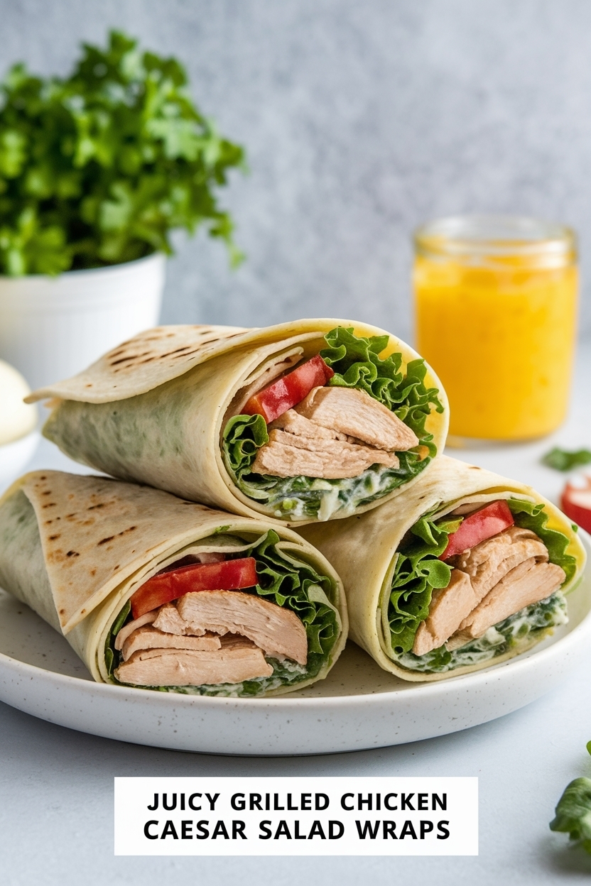 grilled chicken caesar salad wraps