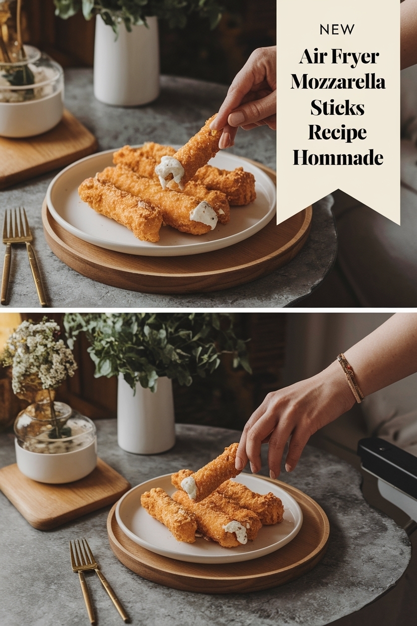 air fryer mozzarella sticks recipe homemade
