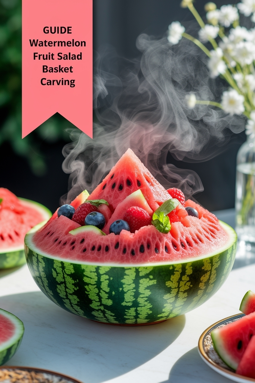 watermelon fruit salad basket carving