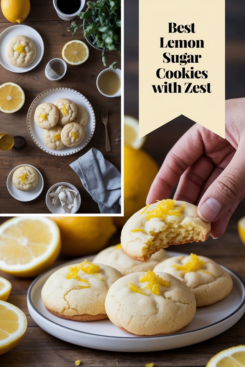 lemon sugar cookies with zest