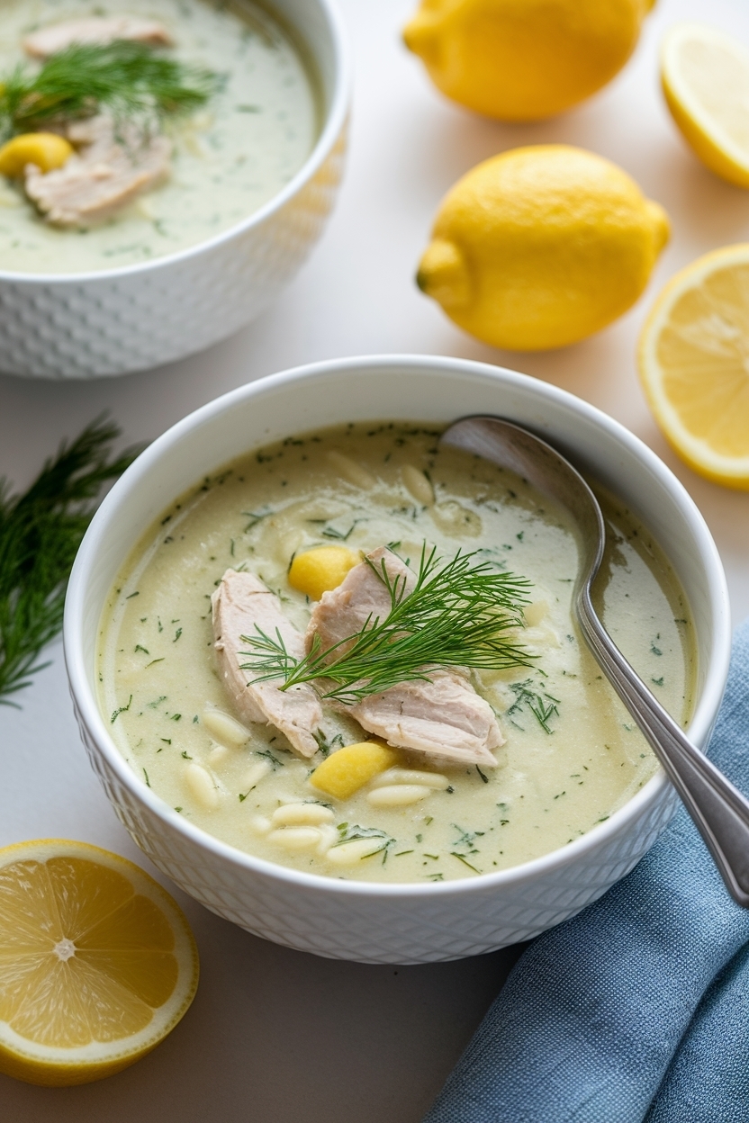 chicken orzo soup lemon dill