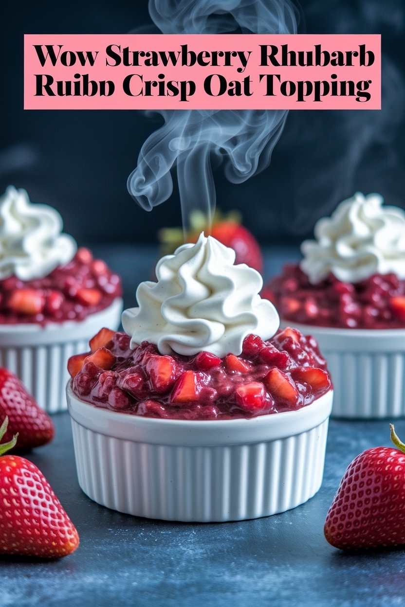 strawberry rhubarb crisp oat topping