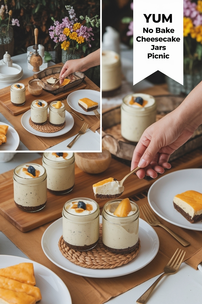 no bake cheesecake jars picnic
