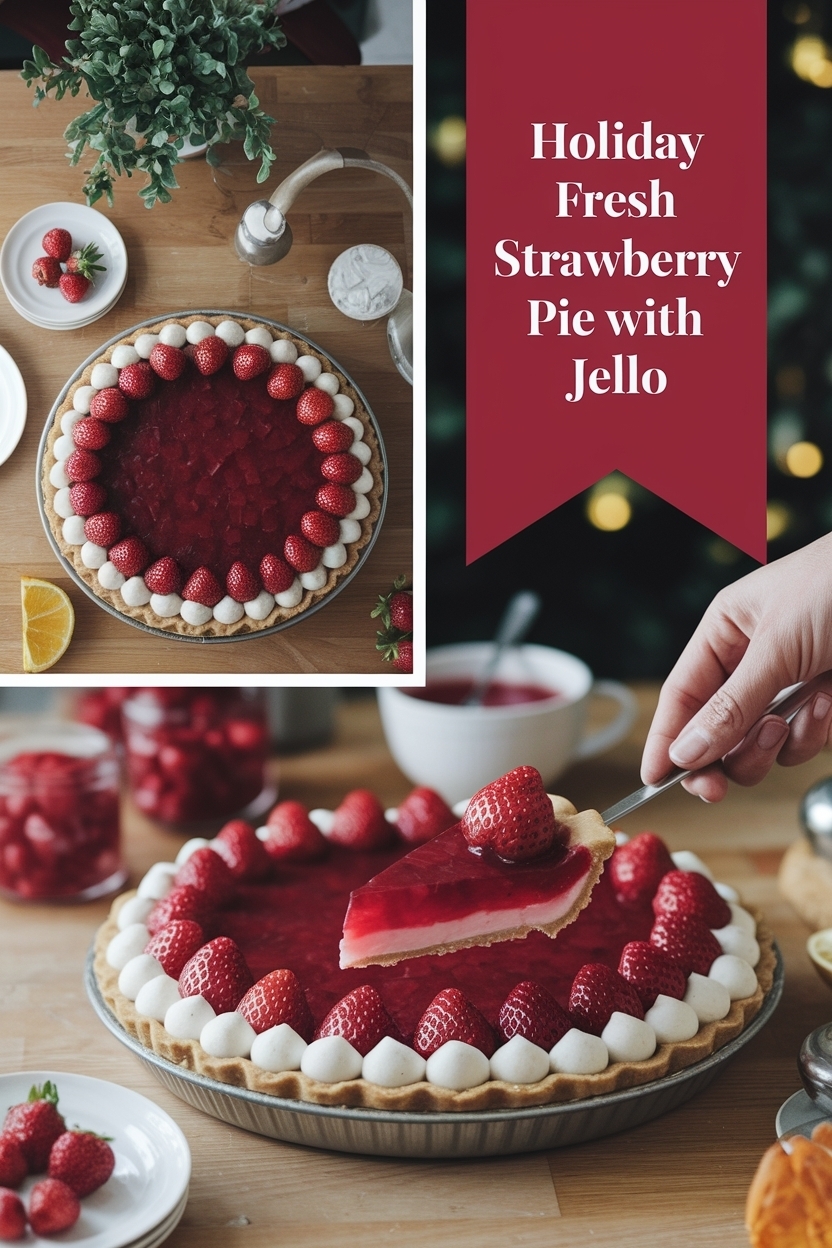 fresh strawberry pie with jello