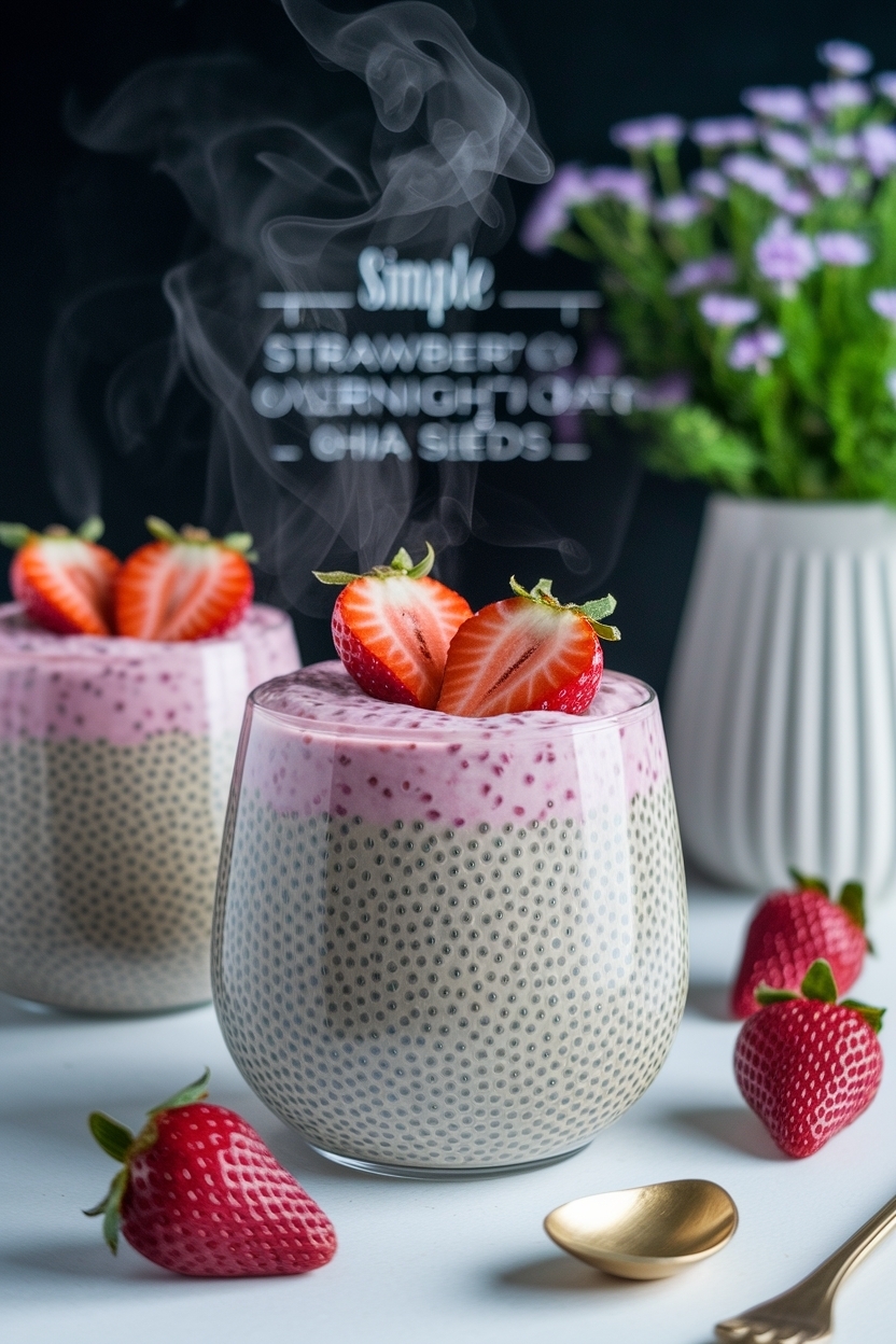 strawberry overnight oats chia seeds