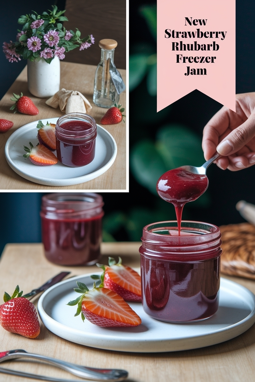 strawberry rhubarb freezer jam