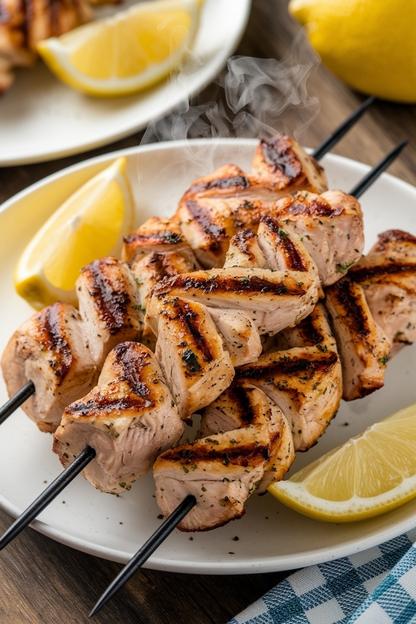 grilled chicken kabobs lemon herb