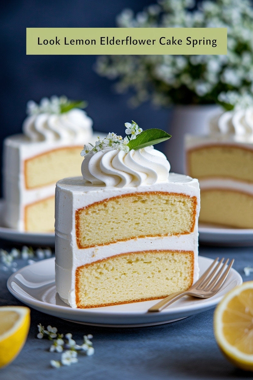 lemon elderflower cake spring