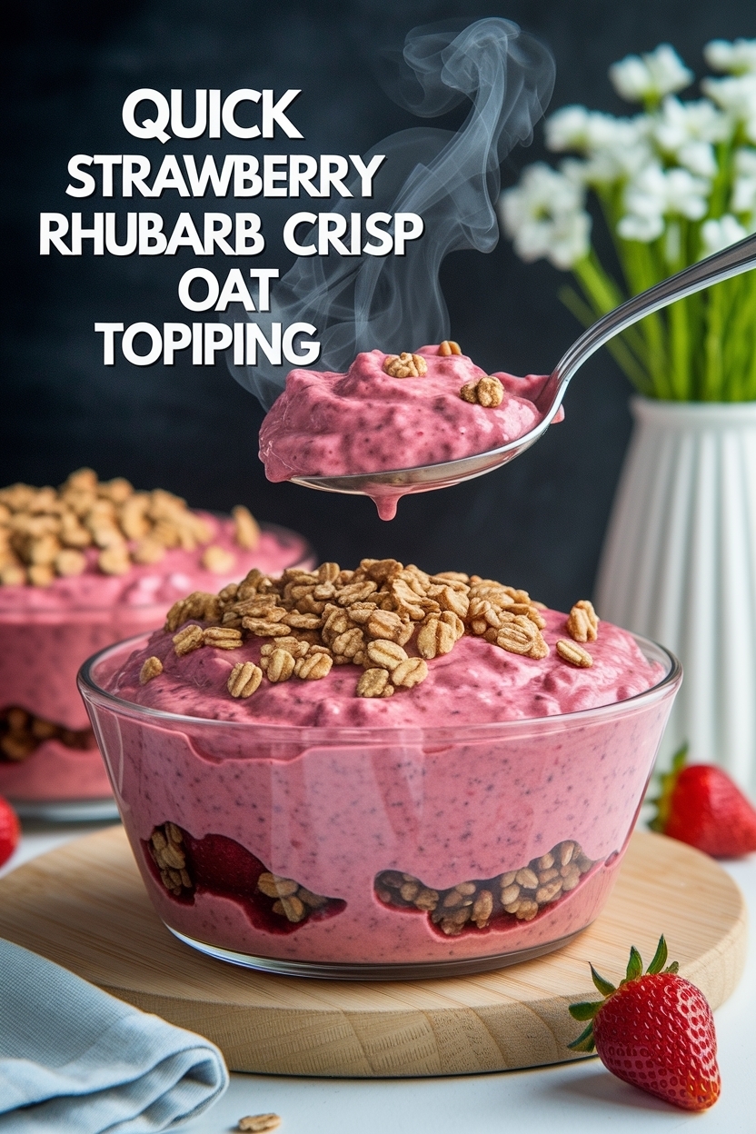 strawberry rhubarb crisp oat topping