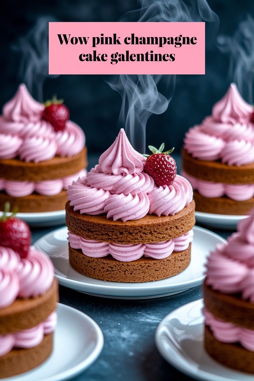 pink champagne cake galentines