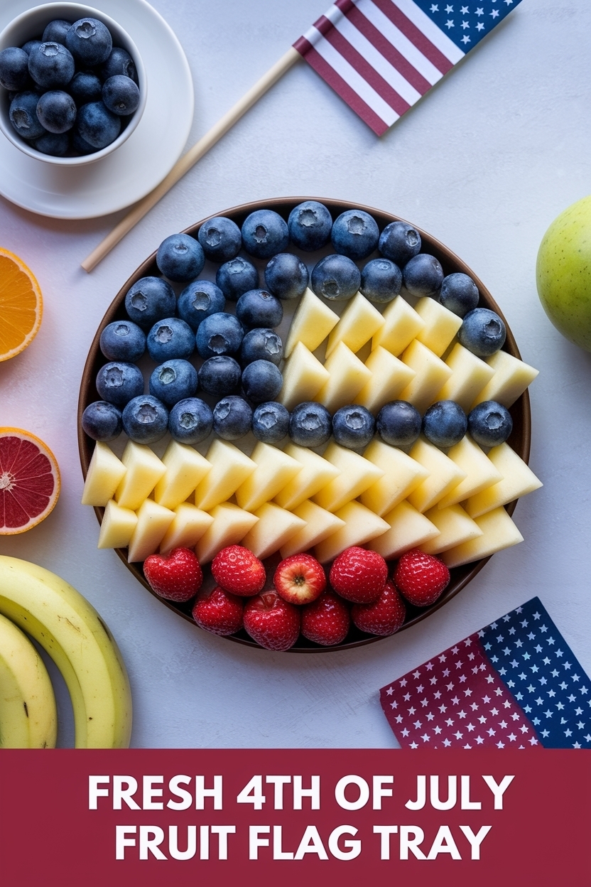 4th of july fruit flag tray