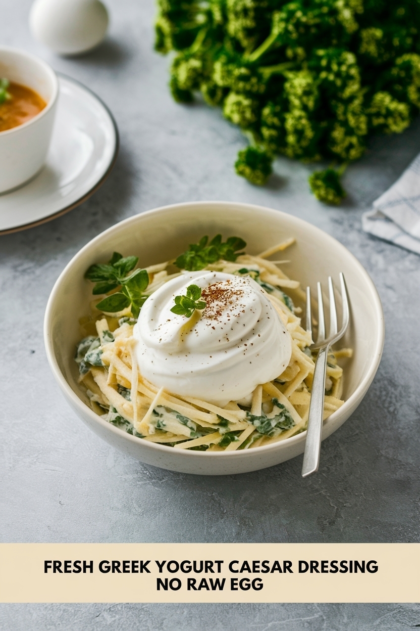 greek yogurt caesar dressing no raw egg