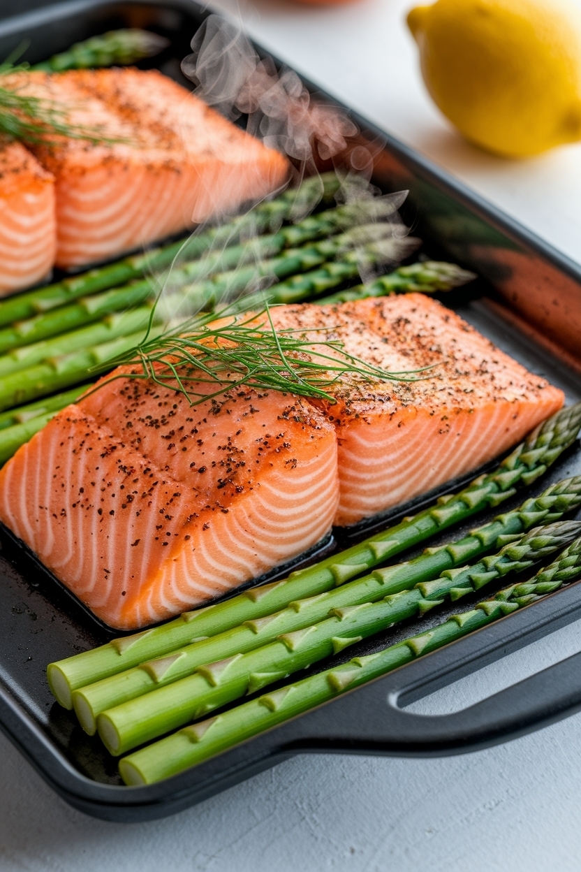 lemon garlic salmon with asparagus sheet pan